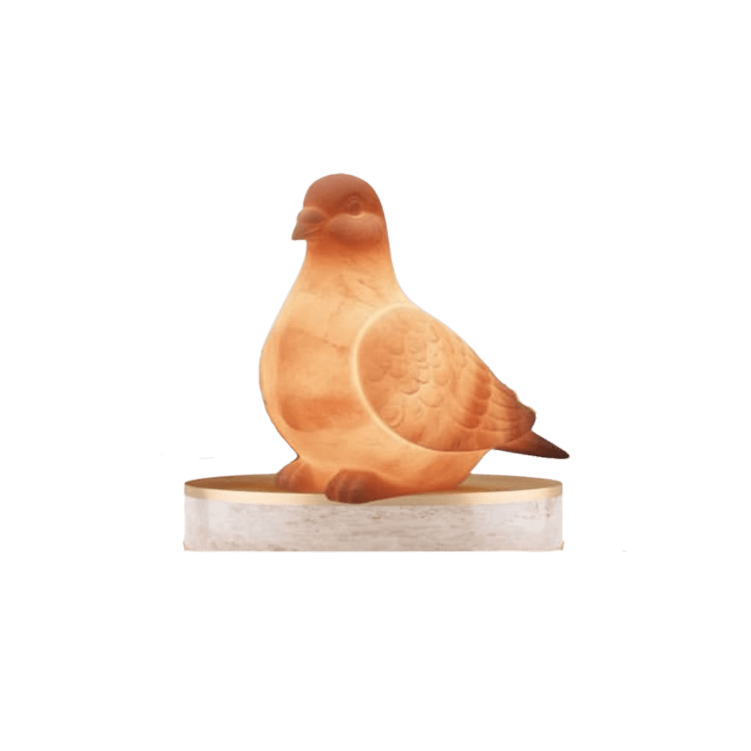 Original Hand-Carved Pigeon Lamp Himalayan Salt Stone Lamp - Premium Khewra Rock Salt Decor in Pakistan - Orania Premium